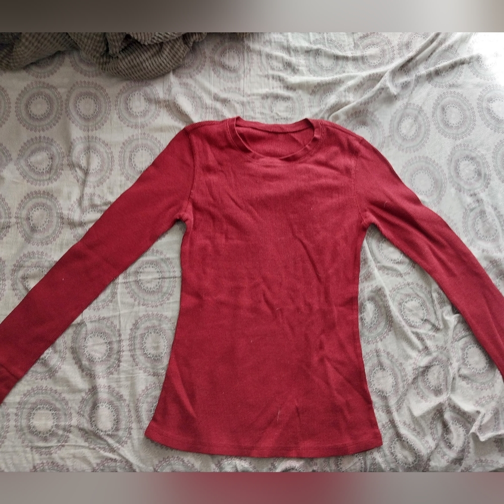 Medium dark red/maroon undershirt long sleeve, brand unknown